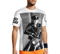 Johnny T-Shirt Manche Courte pour Homme Motif Hallyday Imprimé Décontracté Tops Graphic Tees Shirts Col Rond Chemises