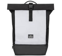 Johnny Urban Sac à Dos Roll Top Femmes & Hommes Noir Réfléchissant - Allen Large Reflective - Backpack pour l'École, l'Université - Compartiment pour Ordinateur Portable 16 pouces - Hydrofuge