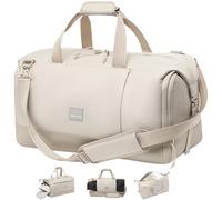 Johnny Urban Sac de Voyage Homme Femme Beige - Milan - Sac de Sport avec Compartiment à Chaussures - Weekender Bag - Gym Duffle Bag - 35L - Sangle Réglable - Résistant à l'eau