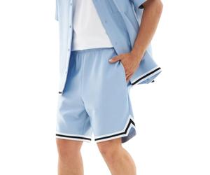 Johnny Urban Short Homme Bleu - Parker - Shorts avec Cordon - Poids du Tissu 260 GSM - Casual Short de Basket avec Poches - Taille Élastique - Pantalon de Sport en Tissu