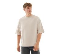Johnny Urban Tee Shirt Homme & Femme Beige - Vic - Oversize T-Shirt - Heavy Basic Shirt - Classic Col Rond Tshirt à Manches Courtes - 100% Cotton - Uni