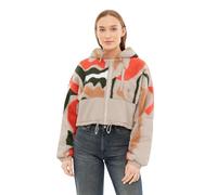 Johnny Urban Veste en Polaire Teddy Courte Femmes & Hommes Beige Print - Carey - Sherpa Unisexe pour l'Automne & l'Hiver - Cropped Veste Chaude avec Capuche - Polaire Teddy Zippé