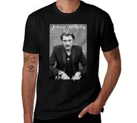 Johnny Vintage T-Shirt Manche Courte pour Homme Motif Hallyday Imprimé Décontracté Tops Graphic Tees Shirts Col Rond en Coton Chemises