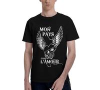 Johnny Vintage T-Shirt Manche Courte pour Homme Motif Hallyday Imprimé Décontracté Tops Graphic Tees Shirts Col Rond en Coton Chemises