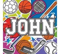 John's Big Sports Adventure: Boys personalized by name coloring book