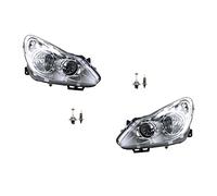 Johns, Convient pour les phares Opel Corsa D 07/06-12/10 - Kit li+re avec cadre chromé H7/H1.