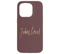 Johns Creek Georgia Design Vintage élégant Coque pour iPhone 15 Pro