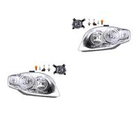 Johns, Jeu de phares halogènes avant pour Audi A4 8E 11/04-06/08 H7 H7 gauche et droite + phare antibrouillard + ampoule