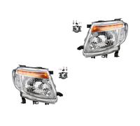 Johns, Jeu de phares halogènes avant pour Ford Ranger 11 04/11-02/16 H4 gauche et droite + phares antibrouillard + ampoules