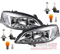 Johns, Lot de phares halogènes compatibles avec Opel Astra G, ensemble avec ampoules, côté droit, 98-04
