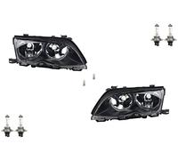 Johns, Phare halogène compatible avec BMW Série 3 Noir E46 01-05 Lot d'ampoules L R