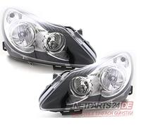 Johns, Phare halogène pour Opel Corsa D 06-10 Set H7 H1 Li. Re noir/chromé