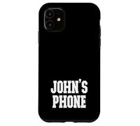 John's Phone Nom de John personnalisé Blanc Noir Coque pour iPhone 11