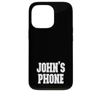 John's Phone Nom de John personnalisé Blanc Noir Coque pour iPhone 13 Pro