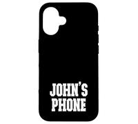 John's Phone Nom de John personnalisé Blanc Noir Coque pour iPhone 16