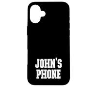 John's Phone Nom de John personnalisé Blanc Noir Coque pour iPhone 16 Plus