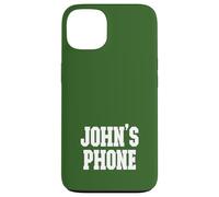 John's Phone Nom de John personnalisé Blanc Vert Coque pour iPhone 13
