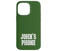John's Phone Nom de John personnalisé Blanc Vert Coque pour iPhone 14 Pro Max