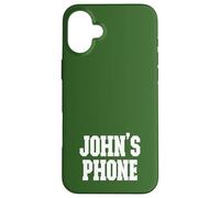 John's Phone Nom de John personnalisé Blanc Vert Coque pour iPhone 16 Plus
