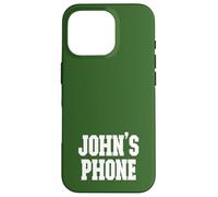John's Phone Nom de John personnalisé Blanc Vert Coque pour iPhone 16 Pro