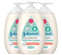 JOHNSON'S Baby, CottonTouch Crème liquide pour le visage et le corps pour enfants et nourrissons, sans sulfates et colorants phtalates, avec coton véritable, 500 ml