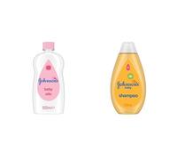Johnson's Baby - Huile pour bébé (500 mL) soin quotidien hydratation + Shampoing (500 mL) cheveux et cuir chevelu sains - Douceur cliniquement prouvée et formule sans colorants
