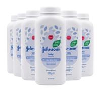 Johnson's Baby Lot de 6 boîtes de poudre pour bébé - 200 g - Poudre d'amidon de maïs douce pour la peau délicate de bébé - Cliniquement prouvée - Hypoallergénique - Sans parabènes, phtalates et