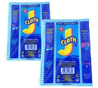Johnston & Johnson J Cloths Lot de 5 paquets de 2 chiffons de nettoyage réutilisables et lavables