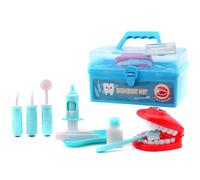 JohnToy 27596 Zahnarztspielesatz im Koffer 9-teilig, Blau