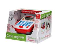 JohnToy 27597 Home and Shopping Toy Cash Register with Light and Sound, red