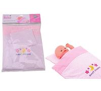 Johntoy Baby Rose Ensemble Couverture et Coussin de Poupée