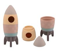 Johntoy fusée empilable silicone jouet éducatif multicolore