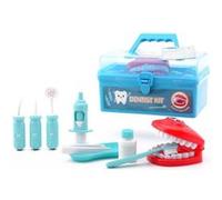 Johntoy Jeu de dentiste en valise 10 pièces bleu Bleu G