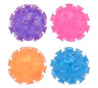 JohnToy Lot de 12 balles à ventouse à paillettes multicolores