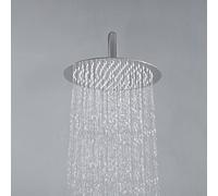 JOHO Acier Inoxydable 304,Tête de Douche avec Buse en Silicone,Anti-Calcaire pour Salle de bain,Pommeau de Douche(Rond D20cm).