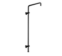 JOHO Barre de douche en acier inoxydable, Colonne de douche avec Support mural réglable compatible avec les trous de perçage existants, 91 cm, Noir mat