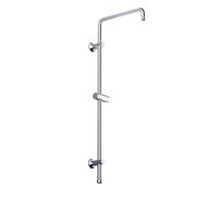JOHO Barre de douche en acier inoxydable, Colonne de douche avec Support mural réglable compatible avec les trous de perçage existants, 91 cm avec support de douchette, Chromé