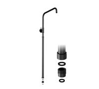 JOHO Barre de douche réglable 69-111 cm avec adaptateur, acier inoxydable, compatible trous existants, installation facile - Noir mat