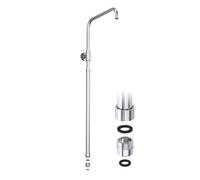 JOHO Barre de douche réglable 69-111 cm avec adaptateur, acier inoxydable, compatible trous existants, installation facile - Chromé