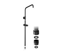 JOHO Barre de douche télescopique réglable en hauteur avec support de douchette à main, support de douche et adaptateur fileté, colonne de douche en acier inoxydable, barre murale, douche à effet