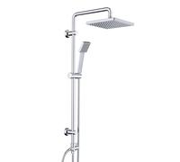 JOHO Colonne de Douche Chromé Ensemble de douche en acier inoxydable avec pommeau de douche en ABS 20 x 20 cm