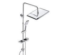 JOHO Inox 304 Colonne de Douche sans Robinet Système de Douche Réglable en Hauteur avec Étagère Douche Ensemble de Douche de Pluie en Chrome Set de Douche avec Pommeau Douche 35x25cm