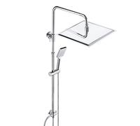 JOHO Colonne de Douche Complet sans Robinetterie pour Salle de Bain Système Pluie Chromé Réglable en Hauteur Ensemble de Douche Baignoire avec Douchette à main et Pommeau de Douche Carrée 30x30.