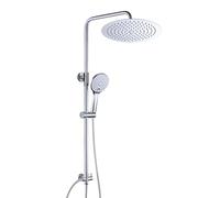 JOHO Colonne de Douche Anti Calcaire Réglable Hauteur sans Robinetterie Colonne Douche Murale Solide Ajustable Ensemble Douche Baingoire Douchette Salle de Bian avec Pommeau de Douche D25.