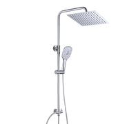 JOHO Colonne Douche sans Robinetterie Ensemble de Douche pour Baignoire Colonne de Douche Réglable en Acier Inoxy 304 Système de Douche Salle de Bain avec Douchette Pommeau Douche Carrée 25x25.