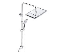 JOHO Colonne de Douche sans Robinetterie Colonne Douche Réglable sans Mitigeur pour Salle de bain Système de Douche Chromé Esemble de Douche pour baignoire Pommeau de Douche 35x25cm.