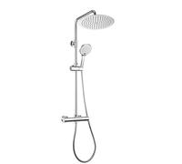 JOHO Colonne de douche Mécanique avec Robinetterie Thermostatique Système Douche Pluie pour Baignoire Ensemble pour la Salle de Bain Barre Réglable Hauteur Tête de Douche D25cm