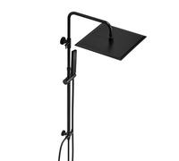 JOHO Colonne de Douche Noir sans Robinetterie Ensemble de Douche sans Mitigeur pour Baignoire Système à Pluie Salle de Bain avec Douchette à Main et Pommeau de Douche Carrée 30x30,Acier Inoxy 304.