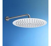 JOHO Pommeau de Douche Pluie avec Buse en Silicone Anti-Calcaire, Rond D30cm Tête de Douche avec Bras de douche en Acier Inoxydable pour Salle de bain Chromée