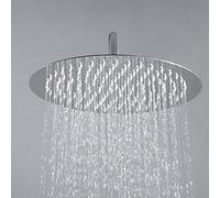 JOHO Tête de Douche pluie en acier inoxydable avec buses anti-calcaire pour Salle de bain, grand 40cm rond Pommeau de douche Universelle Filetage 1/2 Pouce, Facile à Installer et à Nettoyer